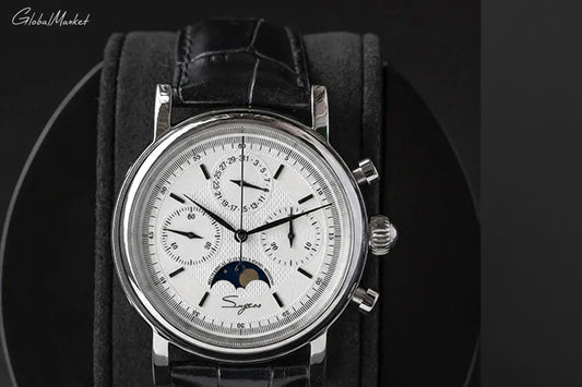 Glomexia Vintage Moonphase Chronograph Watch ⌚