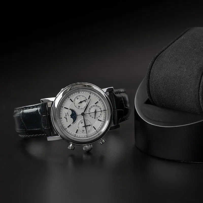 Glomexia Vintage Moonphase Chronograph Watch ⌚