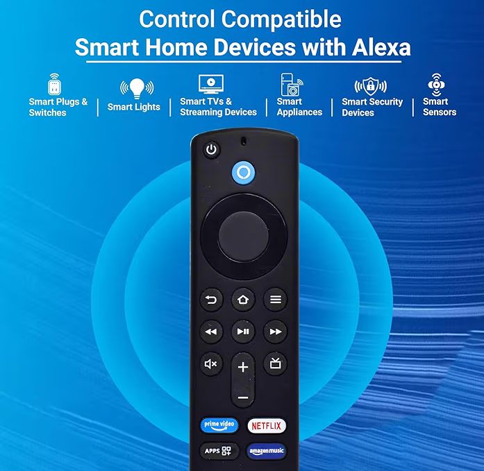Replacement Remote Control Compatible with Amazon Fire TV Stick 3rd Generation | Alexa Voice Remote with Bluetooth & App Shortcut Keys | Firestick 3rd Gen Replacement Remote