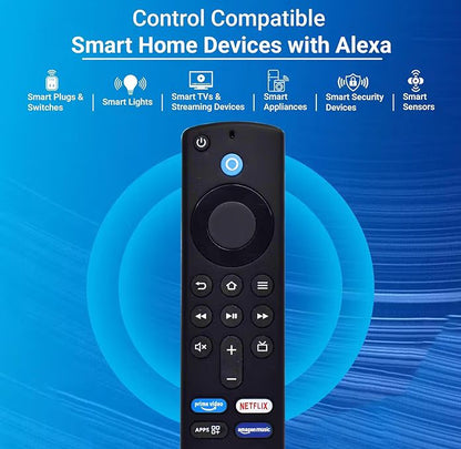Replacement Remote Control Compatible with Amazon Fire TV Stick 3rd Generation | Alexa Voice Remote with Bluetooth & App Shortcut Keys | Firestick 3rd Gen Replacement Remote
