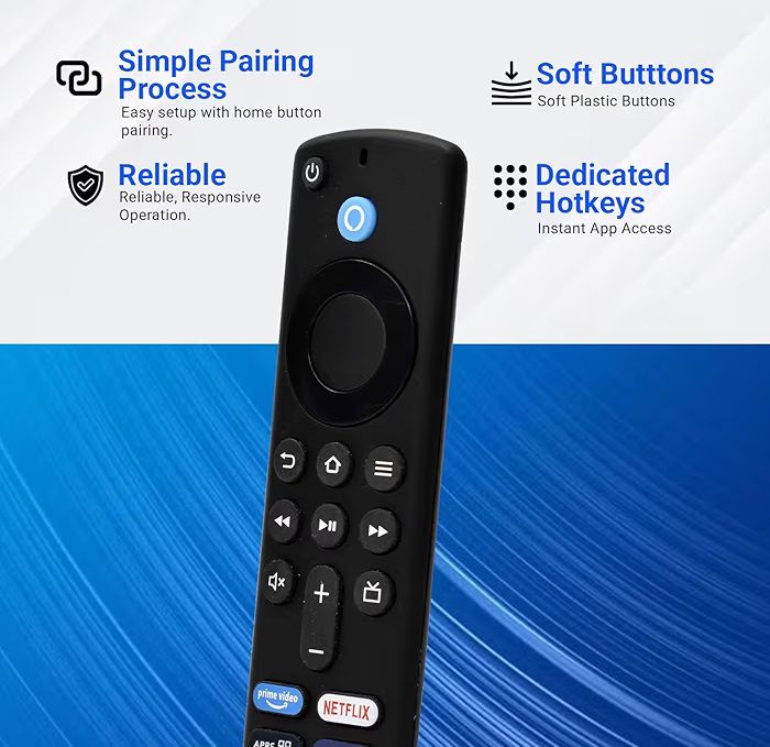 Replacement Remote Control Compatible with Amazon Fire TV Stick 3rd Generation | Alexa Voice Remote with Bluetooth & App Shortcut Keys | Firestick 3rd Gen Replacement Remote