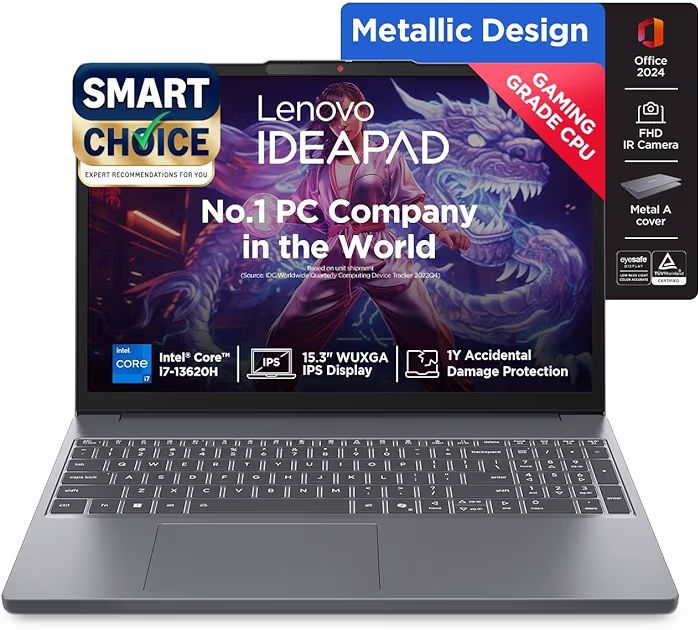 💻 Lenovo IdeaPad Slim 3 – i7 13th Gen, 16GB RAM, 512GB SSD, WUXGA IPS Display, Metal Design