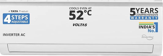 Voltas 123V CAE 1 ton 3 star inverter Split AC | 4-IN-1 Adjustable mode | Energy Efficient | High ambient Cooling-cools even at 52°C | Anti dust filter with Anti-microbial coating |Copper Coil |White