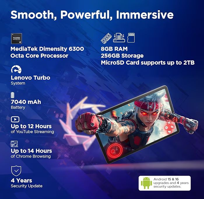 📱 Lenovo Idea Tab (11”) – 2.5K Display, 8GB RAM, 7040mAh Battery