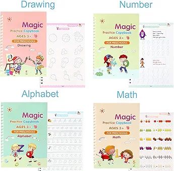 Magic Practice Copybook for Kids (3+) | Reusable Writing Book Set