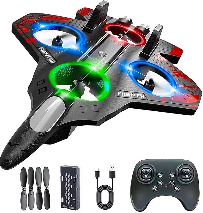 RC Fighter Jet – 360° Flip Remote Control Flying Toy with LED Lights