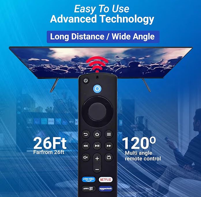 Replacement Remote Control Compatible with Amazon Fire TV Stick 3rd Generation | Alexa Voice Remote with Bluetooth & App Shortcut Keys | Firestick 3rd Gen Replacement Remote