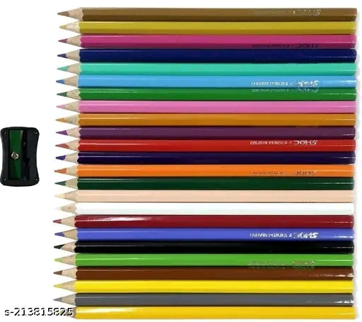 24 Shades Colour Pencils Set | Smooth Coloring Pencils with Sharpener | Kids Drawing & Art Kit