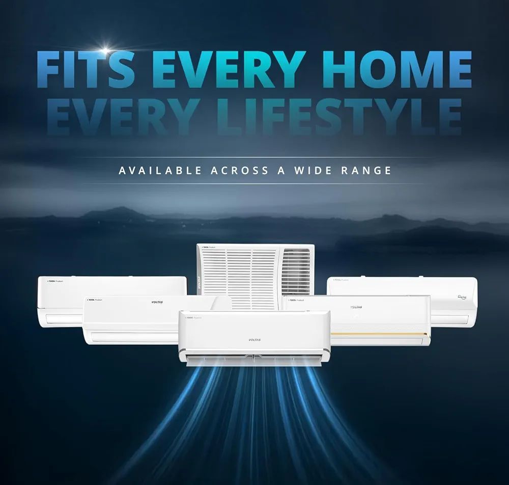 Voltas 123V CAE 1 ton 3 star inverter Split AC | 4-IN-1 Adjustable mode | Energy Efficient | High ambient Cooling-cools even at 52°C | Anti dust filter with Anti-microbial coating |Copper Coil |White