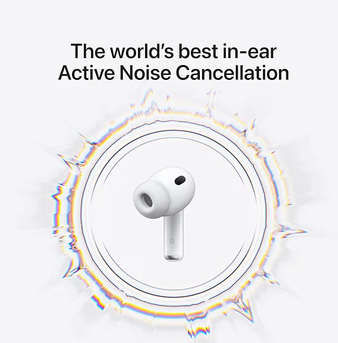 🎧 Apple AirPods Pro (3rd Gen) – ANC, Spatial Audio, Heart Rate Sensing, USB-C (White)
