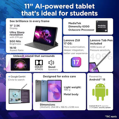 📱 Lenovo Idea Tab (11”) – 2.5K Display, 8GB RAM, 7040mAh Battery