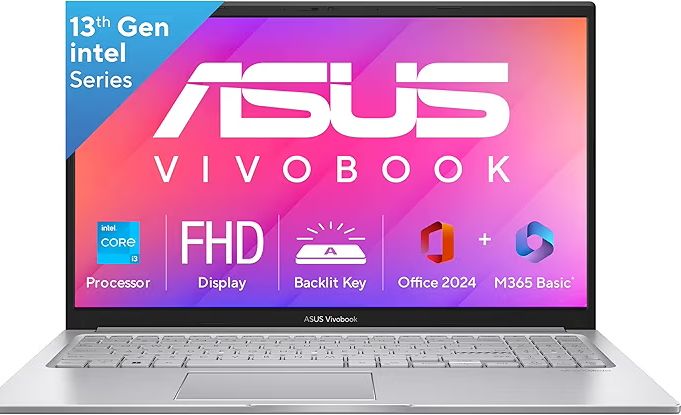 💻 ASUS Vivobook 15 – i3 13th Gen, 12GB RAM, 512GB SSD, FHD Display, Thin & Light Laptop