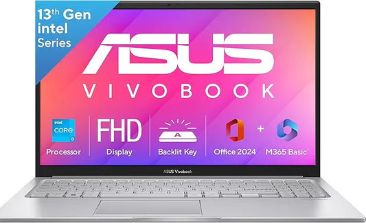 💻 ASUS Vivobook 15 – i3 13th Gen, 12GB RAM, 512GB SSD, FHD Display, Thin & Light Laptop