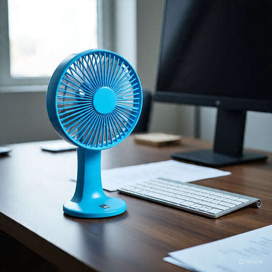 Portable Mini Table Fan – USB Rechargeable Desk Fan with Strong Airflow for Home & Office