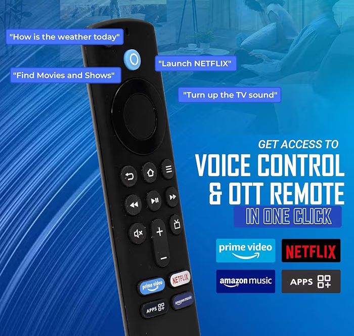 Replacement Remote Control Compatible with Amazon Fire TV Stick 3rd Generation | Alexa Voice Remote with Bluetooth & App Shortcut Keys | Firestick 3rd Gen Replacement Remote