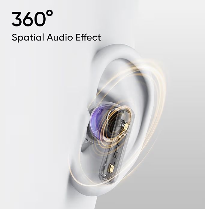 🎧 realme Buds T310 Wireless Earbuds – 46dB Hybrid ANC, 360° Spatial Audio, 40H Battery