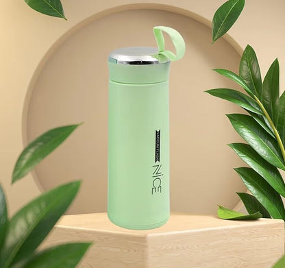 Premium Matte Finish Stainless Steel Water Bottle with Carry Loop | Leak-Proof | Stylish Pastel Colors | 400ml