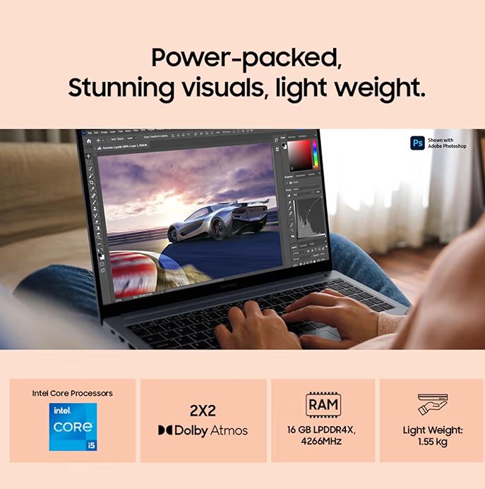 💻 Samsung Galaxy Book4 – i5 13th Gen, 16GB RAM, 512GB SSD, FHD Display, Fingerprint