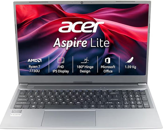 💻 Acer Aspire Lite – Ryzen 7 7730U, 16GB RAM, 512GB SSD, FHD IPS Display, Thin & Light
