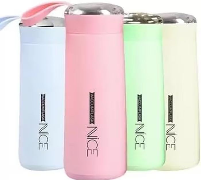 Premium Matte Finish Stainless Steel Water Bottle with Carry Loop | Leak-Proof | Stylish Pastel Colors | 400ml
