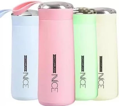 Premium Matte Finish Stainless Steel Water Bottle with Carry Loop | Leak-Proof | Stylish Pastel Colors | 400ml