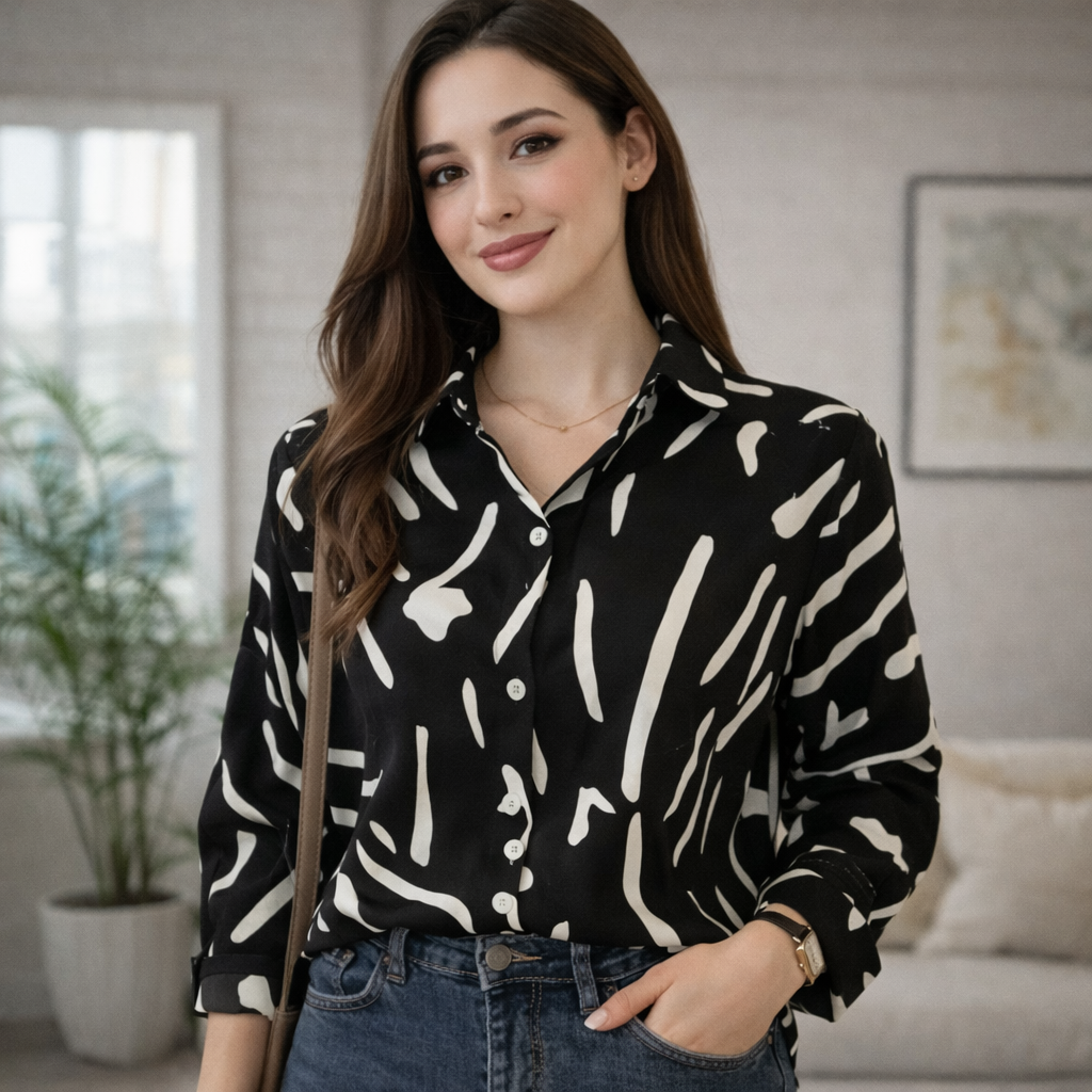 Women’s Stylish Casual Shirts Collection | Trendy Printed, Striped & Solid Tops for Daily Wear