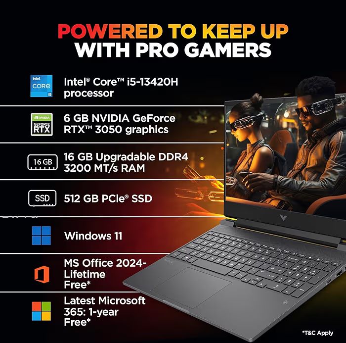 💻 HP Victus Gaming Laptop – i5 13th Gen, RTX 3050 (6GB), 16GB RAM, 144Hz Display