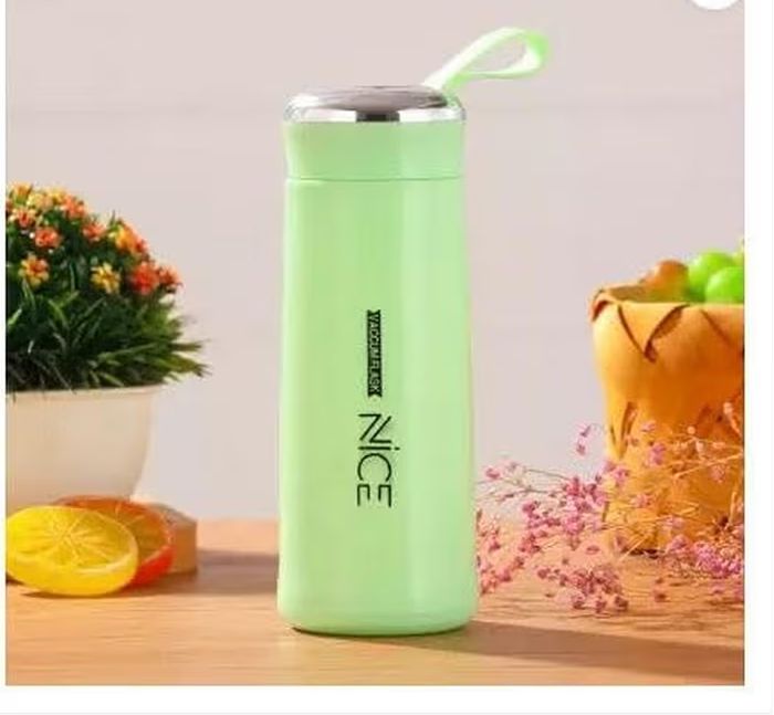 Premium Matte Finish Stainless Steel Water Bottle with Carry Loop | Leak-Proof | Stylish Pastel Colors | 400ml