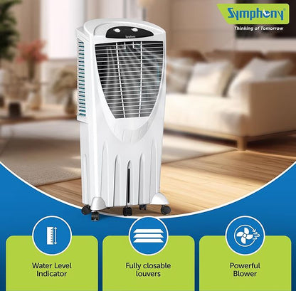 Symphony Winter 80 XL Desert Air Cooler for Home with Powerful Fan, Honeycomb Pads, i-Pure Technology and Low Power Consumption (80L, White)