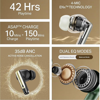 🎧 boAt Airdopes 141 Elite ANC (2025) – Wireless TWS Earbuds with ANC, 42H Battery & ENx™ Tech