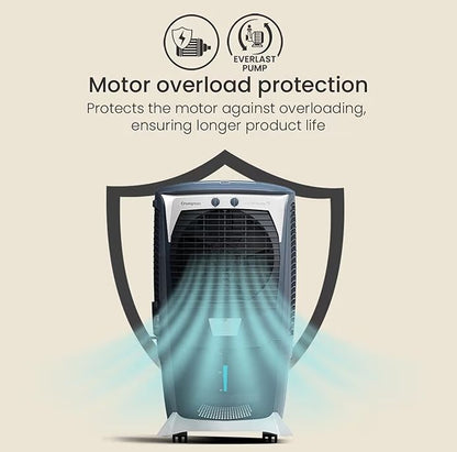 Crompton Ozone Royale 75 Litres Desert Air Cooler for home | Large & Easy Clean Ice Chamber | High Density Honeycomb Pads | Everlast Pump | Humidity Control | Auto Fill & Drain Function