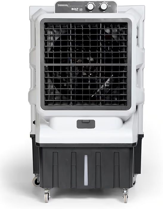 THERMOCOOL Commercial Cooler Bolt Excel with Wheel 95Ltr | Inverter Compatible, Low Noise | Honey Comb Pad | Collapsible Louvres | Water level Indicator | Auto Swing | 45ft Air Throw Distance