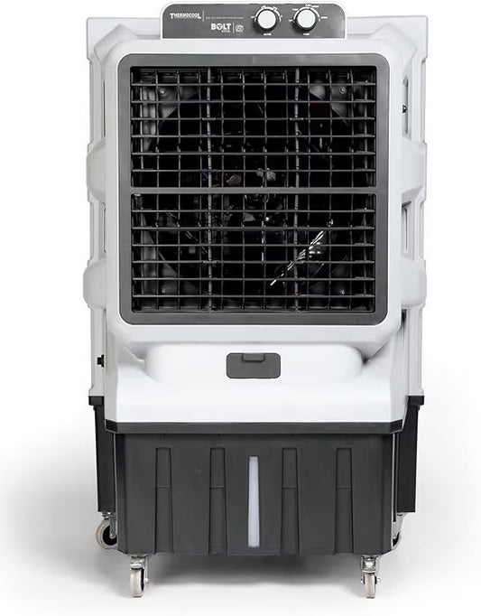 THERMOCOOL Commercial Cooler Bolt Excel with Wheel 95Ltr | Inverter Compatible, Low Noise | Honey Comb Pad | Collapsible Louvres | Water level Indicator | Auto Swing | 45ft Air Throw Distance