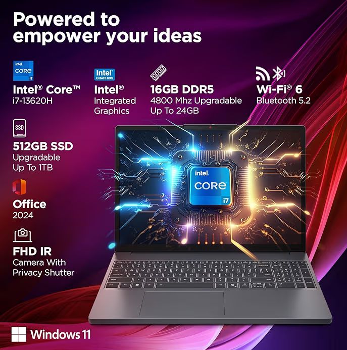 💻 Lenovo IdeaPad Slim 3 – i7 13th Gen, 16GB RAM, 512GB SSD, WUXGA IPS Display, Metal Design