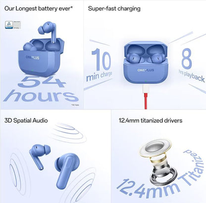 🎧 OnePlus Nord Buds 3r TWS Earbuds – 54H Battery, 3D Spatial Audio, 12.4mm Drivers