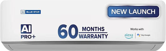 Blue Star 1.5 Ton 3 Star,New Star Rated, Wi-Fi Smart Inverter Split AC (Copper, 5 in 1 Convertible Cooling, DigiQ Hepta Sensor, Blue Fins,Turbo Cool,Blue Fins (IA318ZXUS, White)
