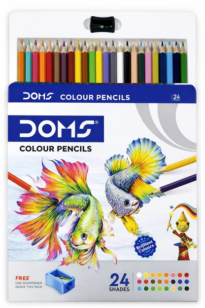 24 Shades Colour Pencils Set | Smooth Coloring Pencils with Sharpener | Kids Drawing & Art Kit