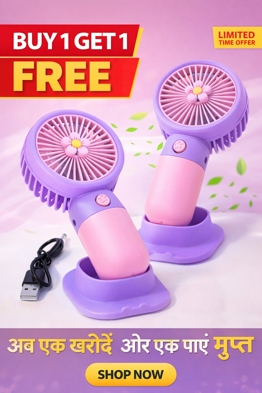 Portable Mini Rechargeable Fan Buy 1 Get 1 Free | GLOMEXIA