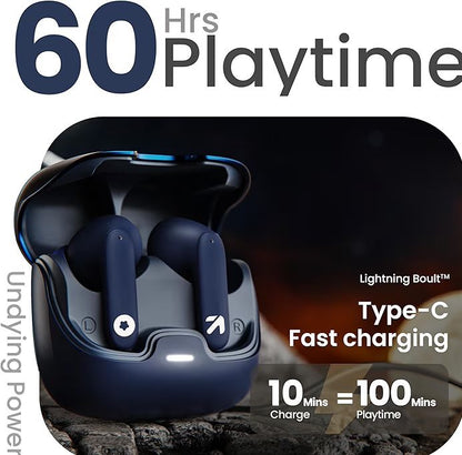 🎧 GOBOLT Z40 TWS Wireless Earbuds – 60H Playtime, ENC Mic, Low Latency Gaming, Type-C Fast Charging