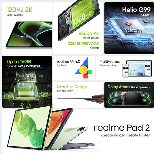 📱 Realme Pad 2 LTE – 11.5” Display, 8GB RAM, 128GB Storage