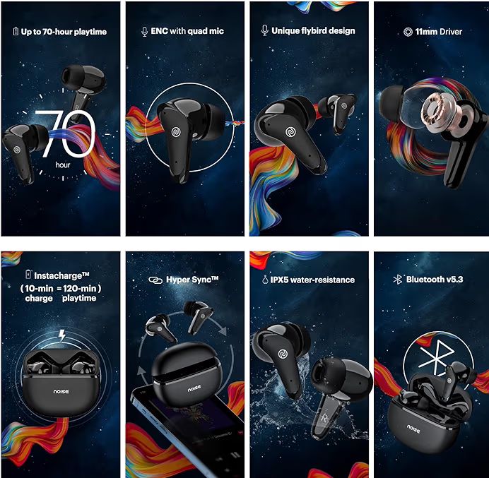 🎧 Noise Buds VS102 Plus Wireless Earbuds – 70H Playtime, Quad Mic ENC, Bluetooth v5.3