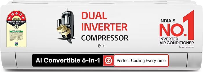 1.5 Ton 5 Star DUAL Inverter Split AC (Copper, AI Convertible 6-in-1, VIRAAT Mode, Faster Cooling & Energy Saving, 4 Way Swing, HD Filter with Anti-Virus Protection, US-Q19YNZE3, White)