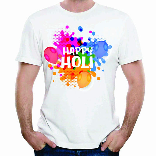Happy Holi Color Splash Graphic T-Shirt for Men