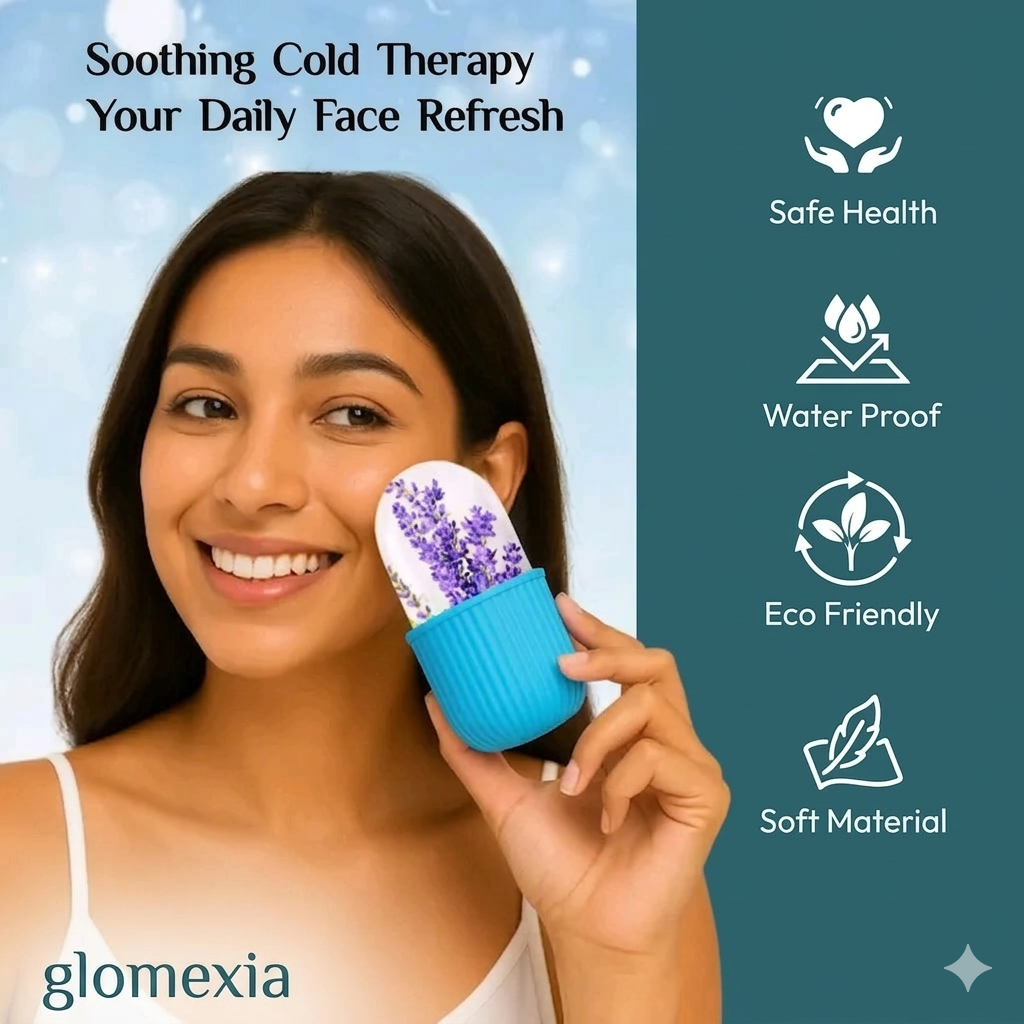 Ice Roller for Face & Skin Care – Reusable Ice Facial Cube for Puffiness, Dark Circles & Skin Tightening