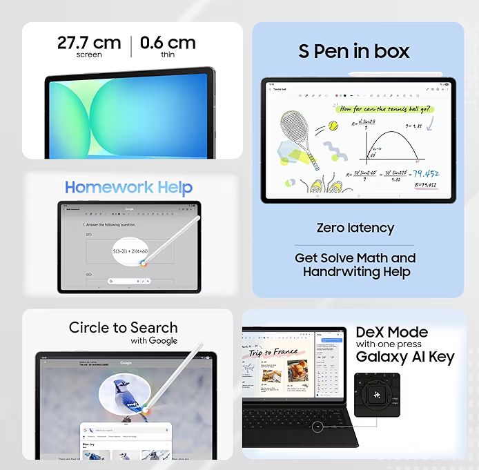 📱 Samsung Galaxy Tab S10 FE – 10.9” Display, S Pen In-Box, 8GB RAM, AI Features