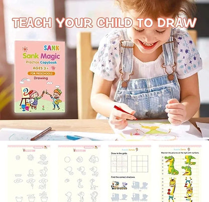Magic Practice Copybook for Kids (3+) | Reusable Writing Book Set